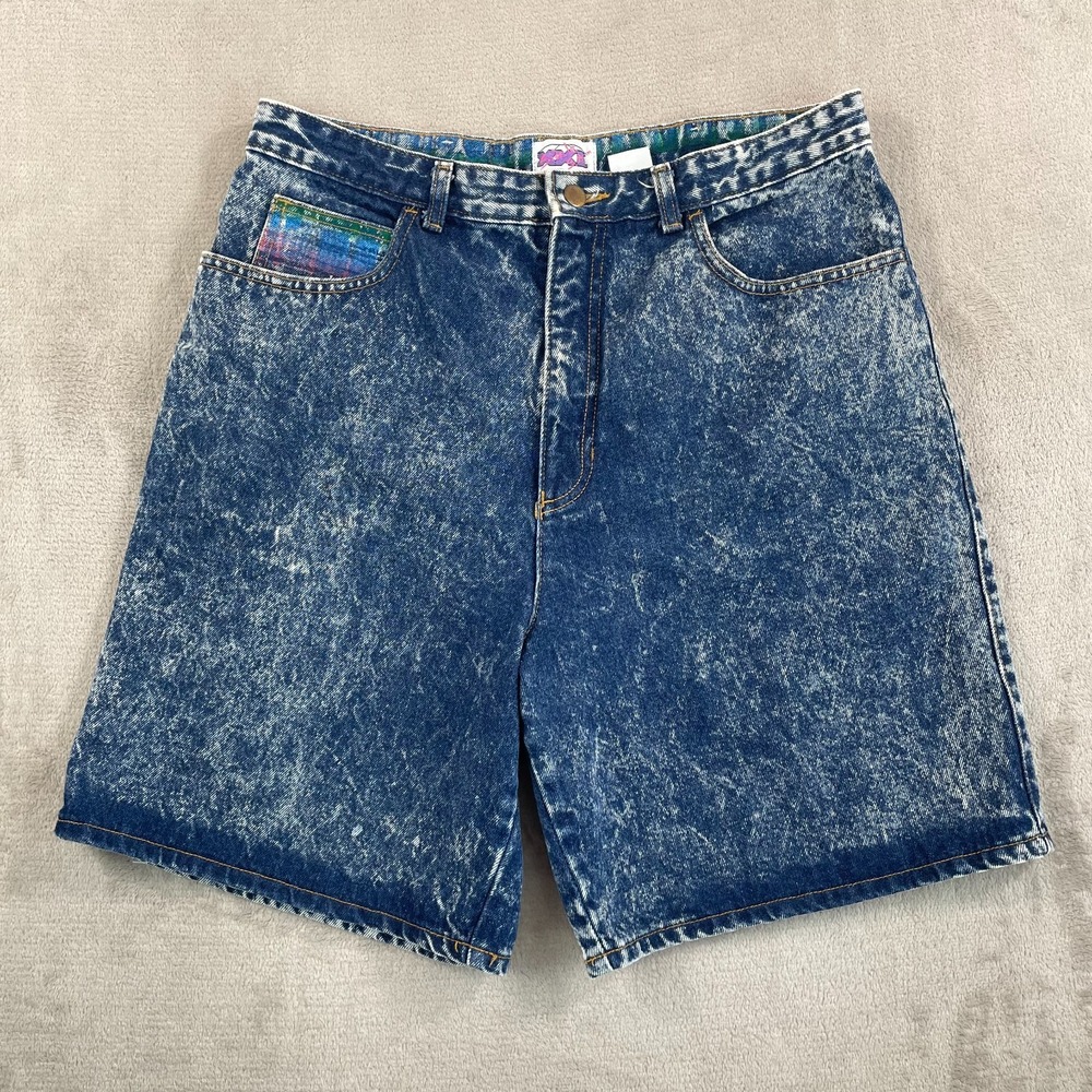 Vintage 90s Siecle SA XXI Women Denim Shorts Women 32 Blue Acid Wash USA Made